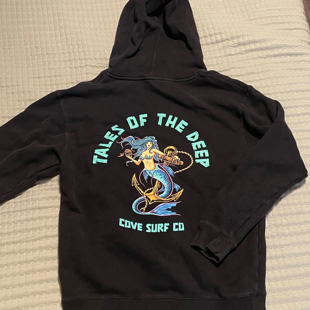 Black Hoodie with Mermaid Graphic